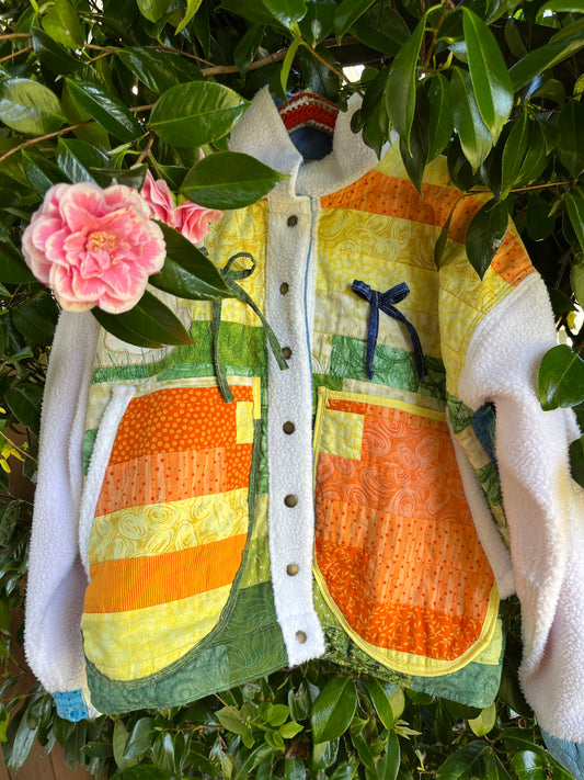 “Cotton Tales” Quilt Coat - M