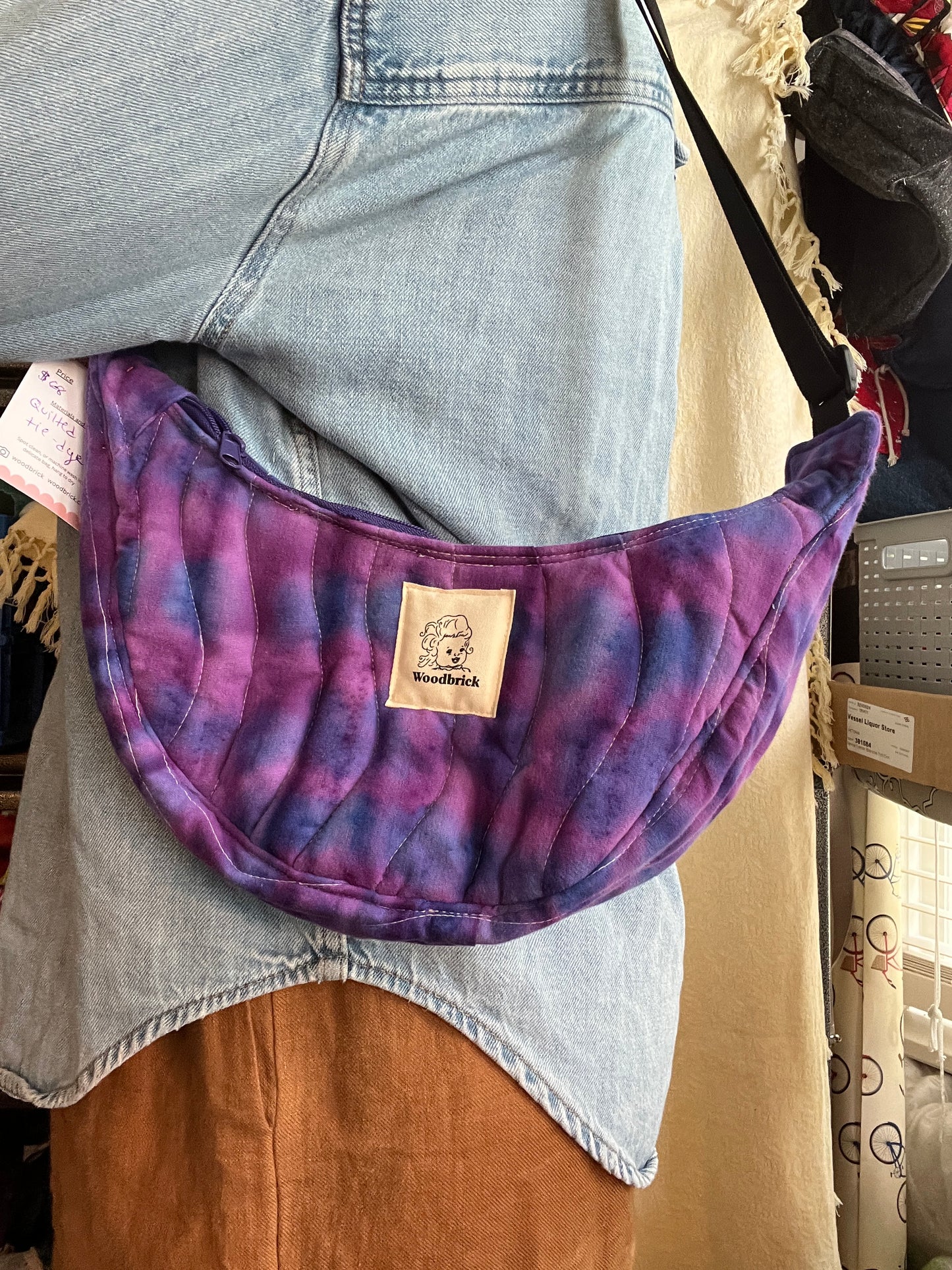 "Purple Swirl" miniCrescent Bag