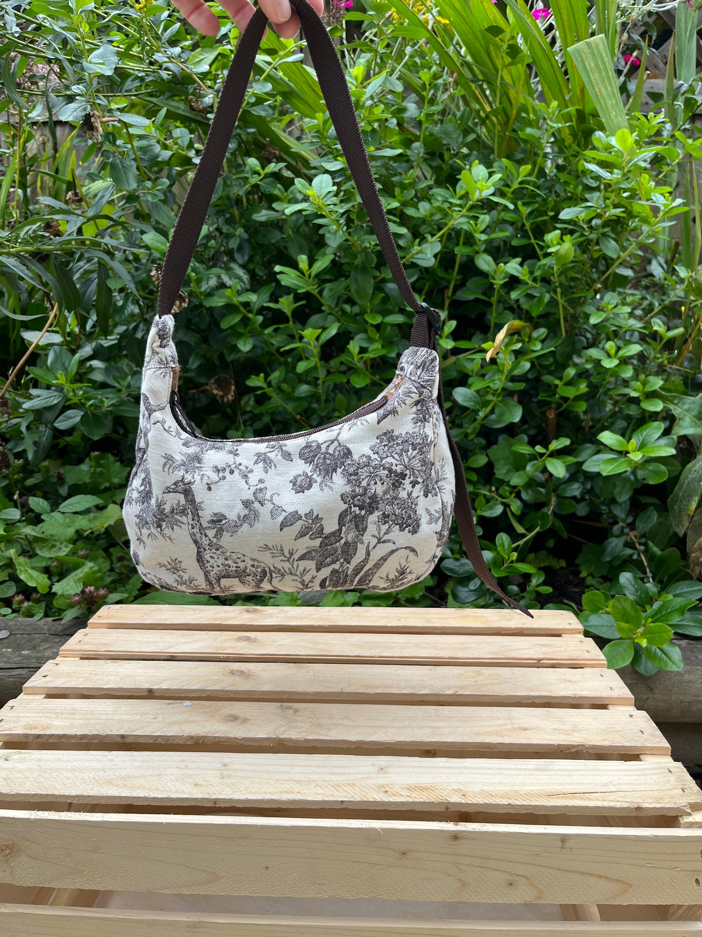 “Chocolate toile” Lil’ Shoulder Bag