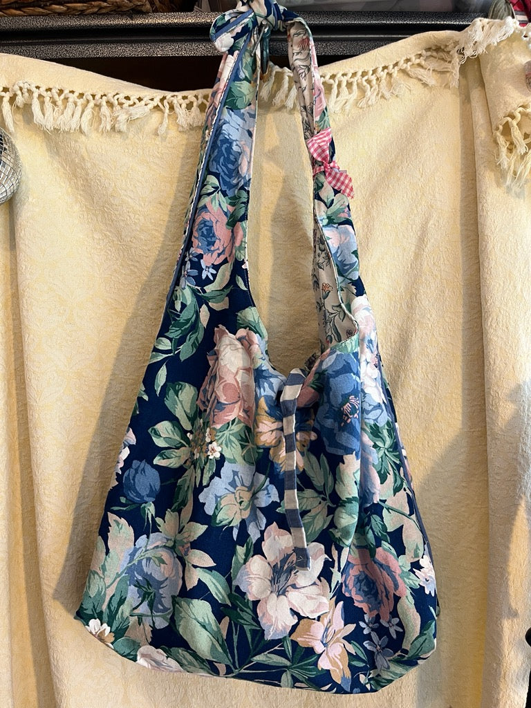 "Blue Rose Briar" Slouchy Tote