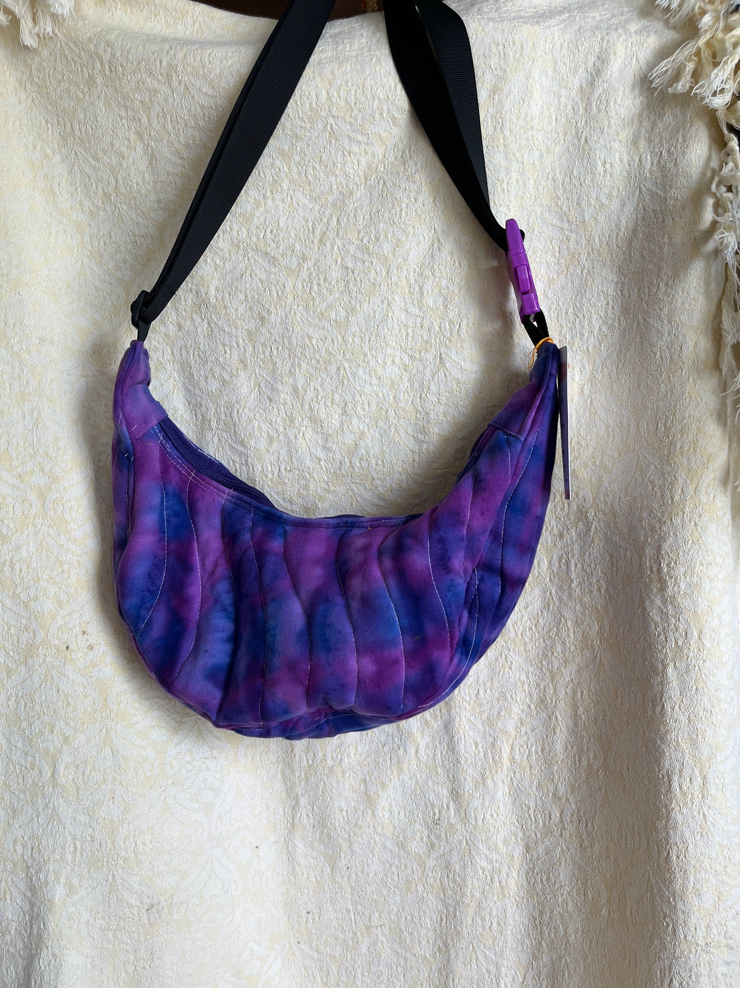 "Purple Swirl" miniCrescent Bag