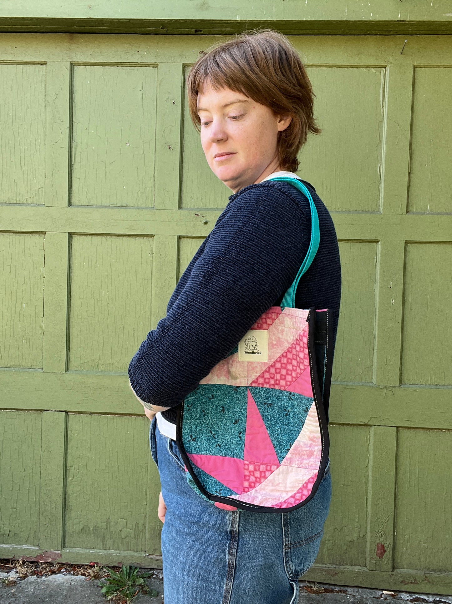 "Under the Sea" Lulu-style upcycled quilt shopping bag
