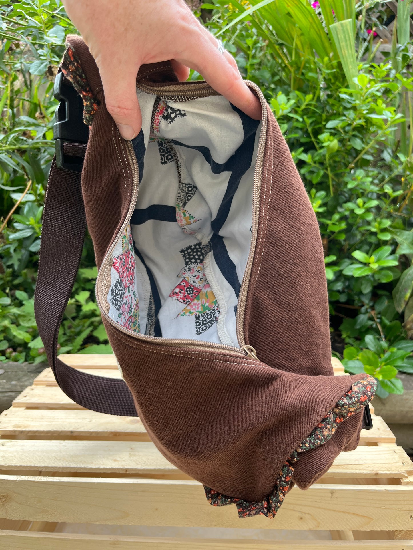 "How now brown cow" Classic Crescent Bag