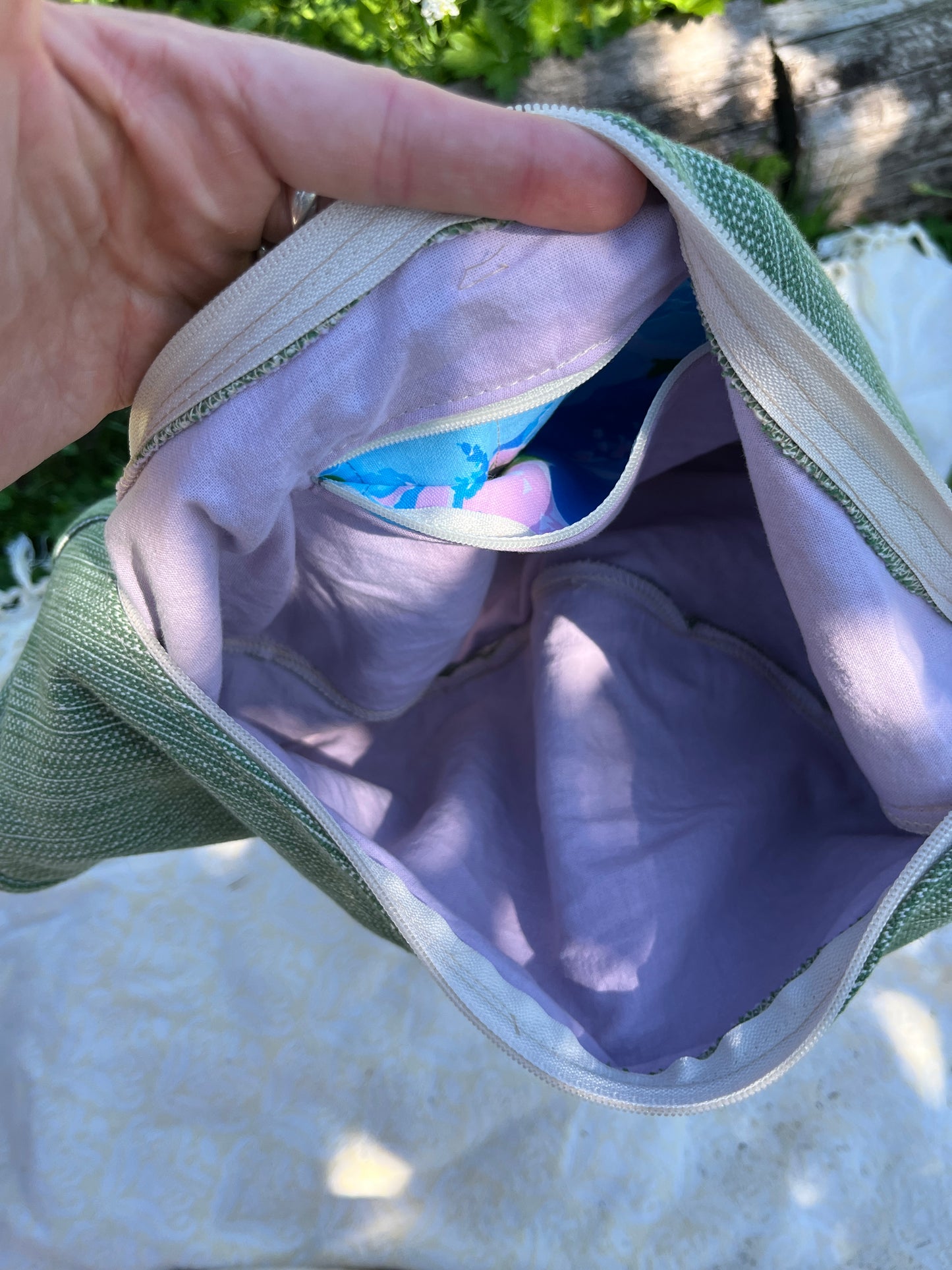 "Seaweed" Upcycled Classic Crescent Bag