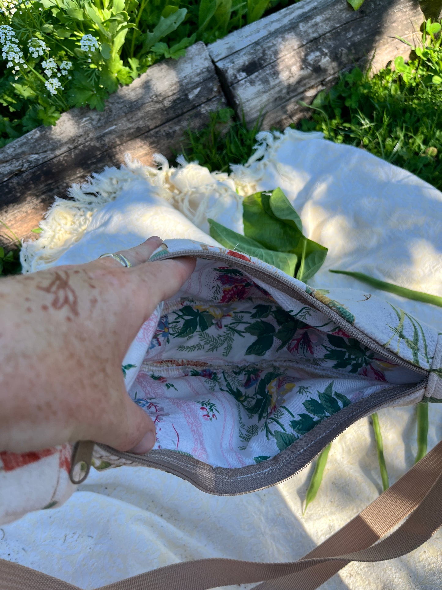 "Flora and Fauna" Sidekick Crescent Bag