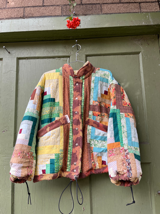 "Cornucopia"  Quilt Coat - Large