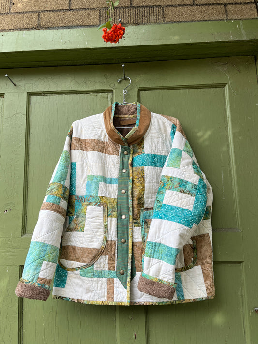"Blue Sky Batik" Quilt Coat - Large