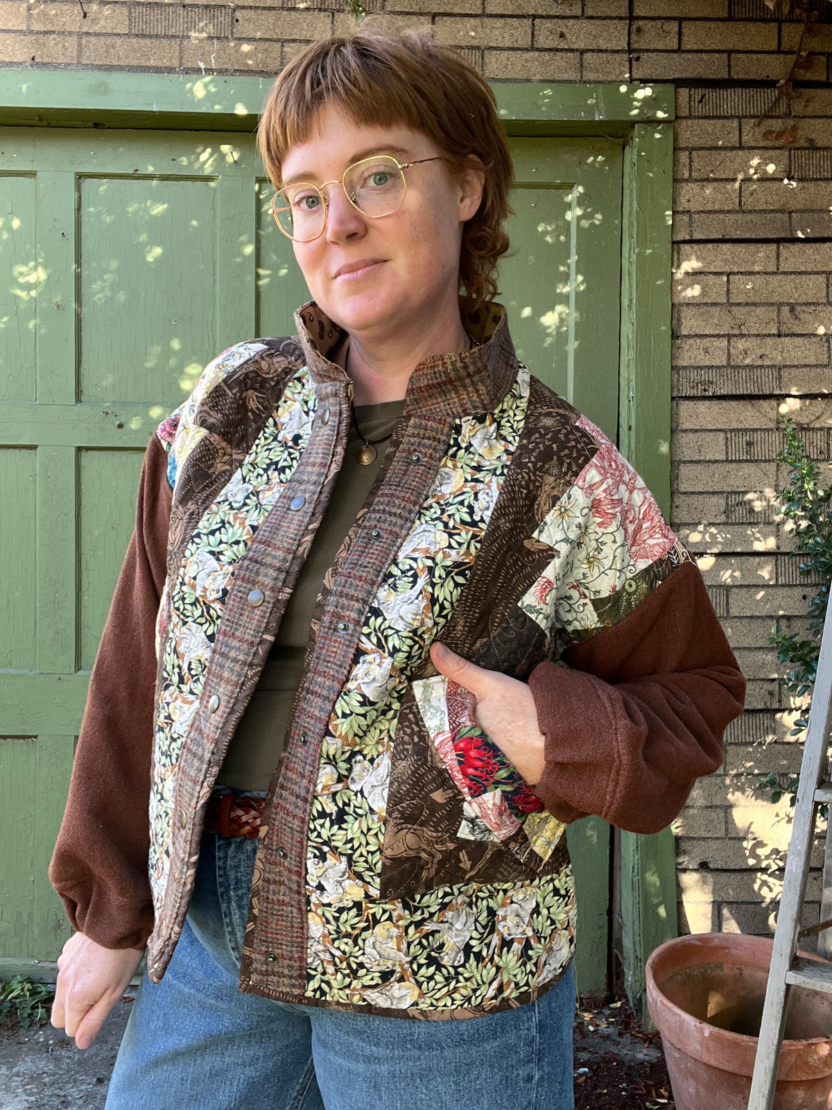 "Kangaroo Paw" Upcycled Quilt Coat - M/L