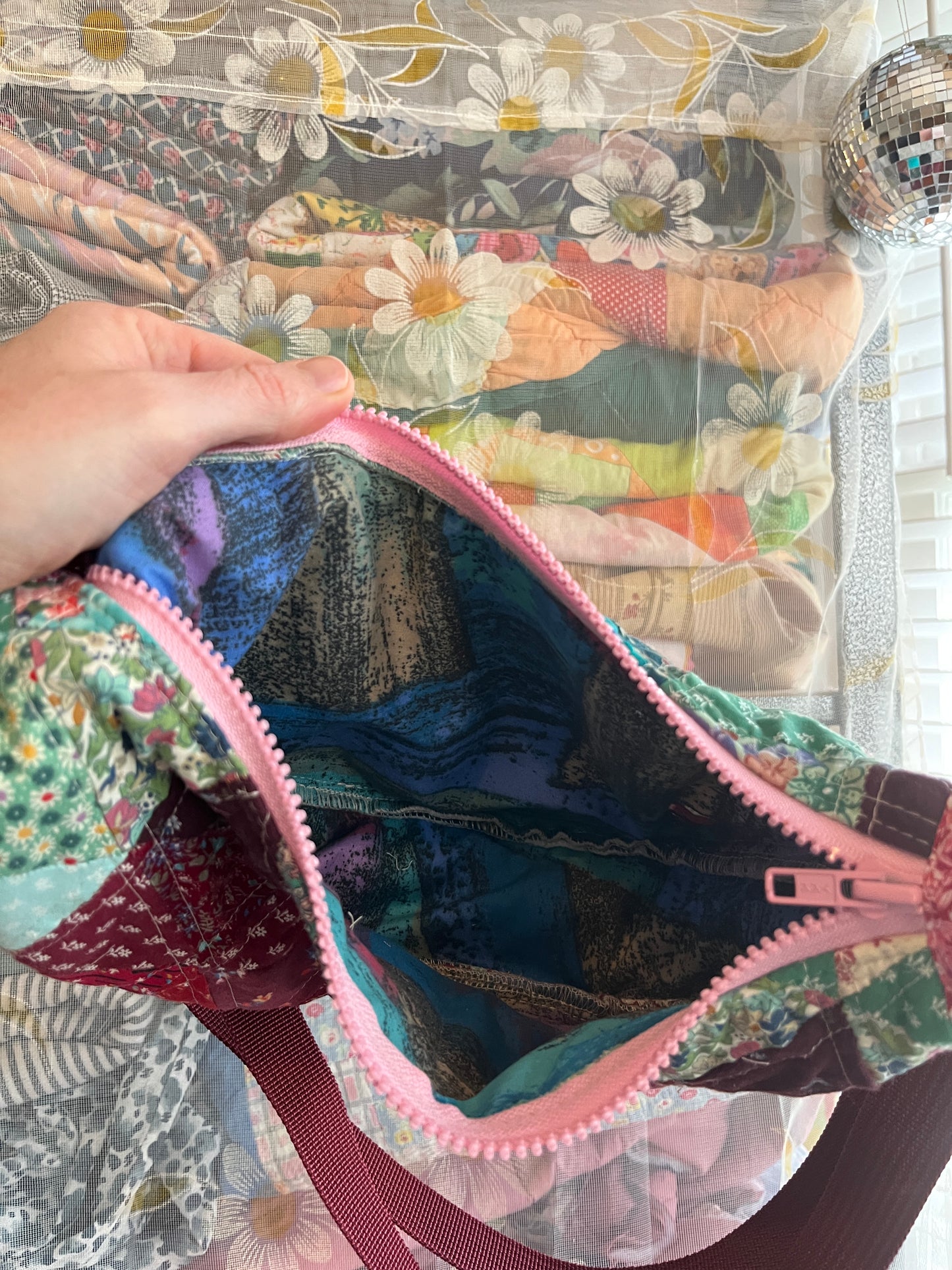 "Tangled Triangles" Sidekick Crescent Bag