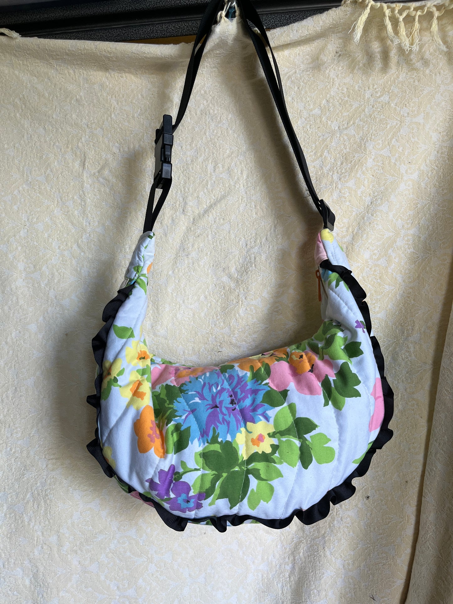 "Black Meadow" Classic Crescent Bag