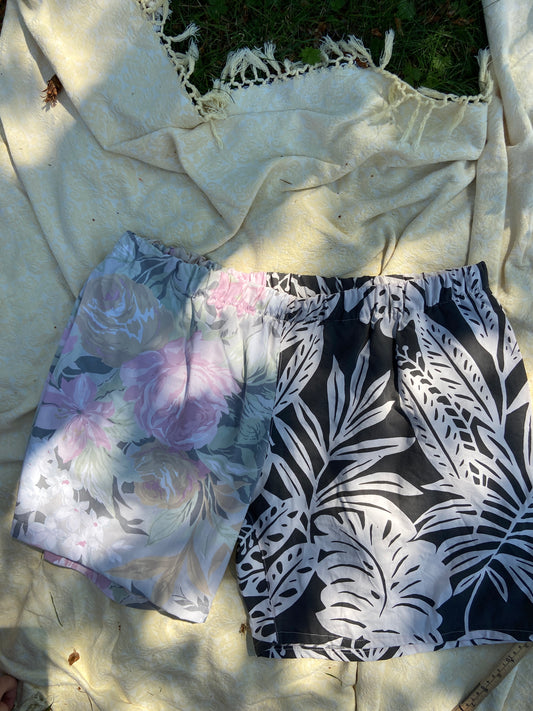 “Dark Paradise” Patchwork Shorts - 2/3 XL