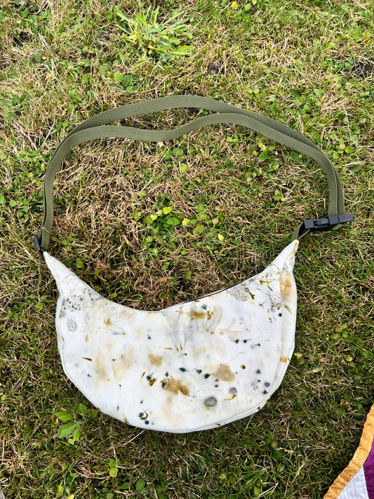 “Lorelei Textiles” Naturally Dyed Sidekick Crescent Bag