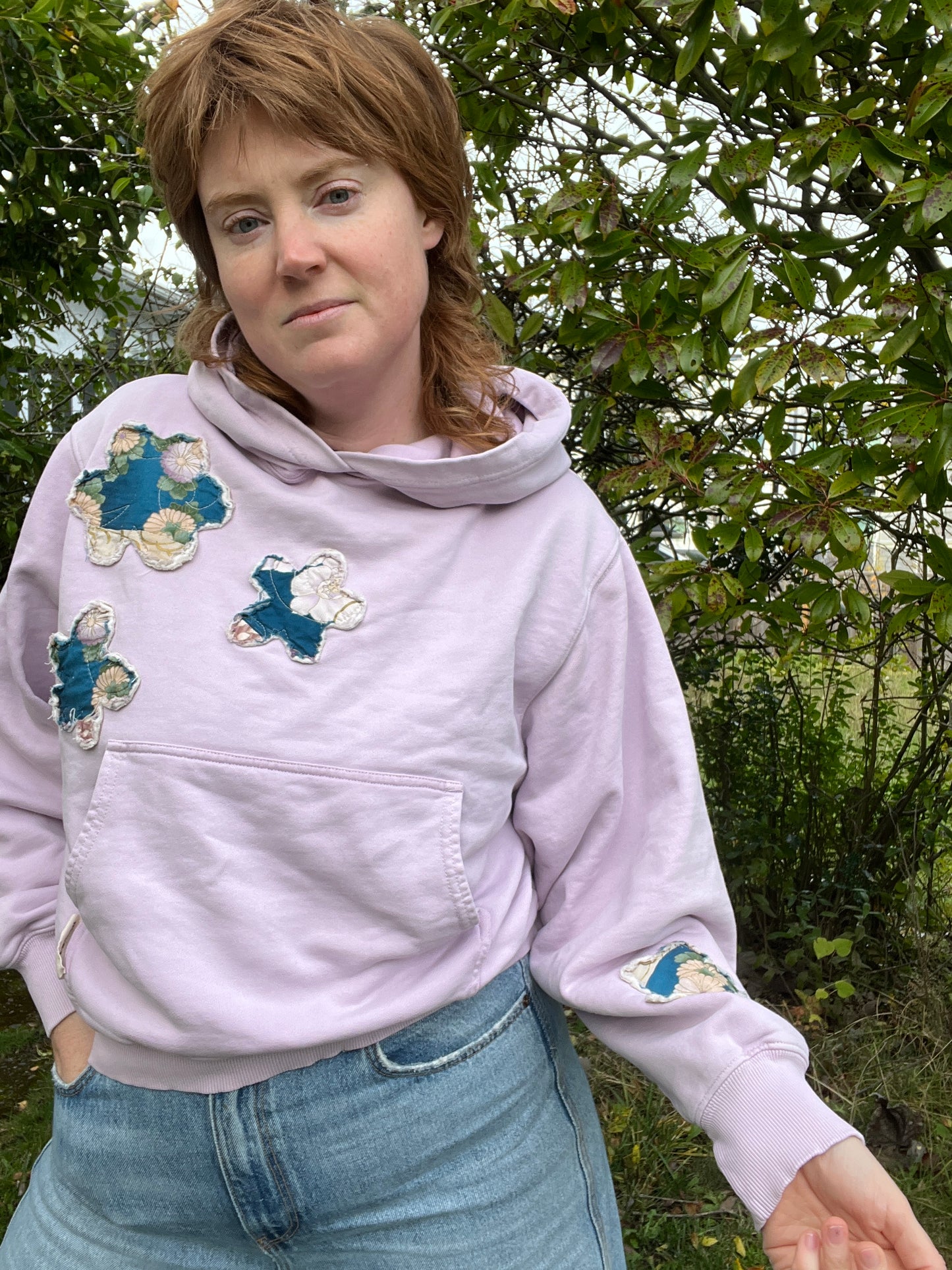 “Flower power” Upcycled Sweater - M/L