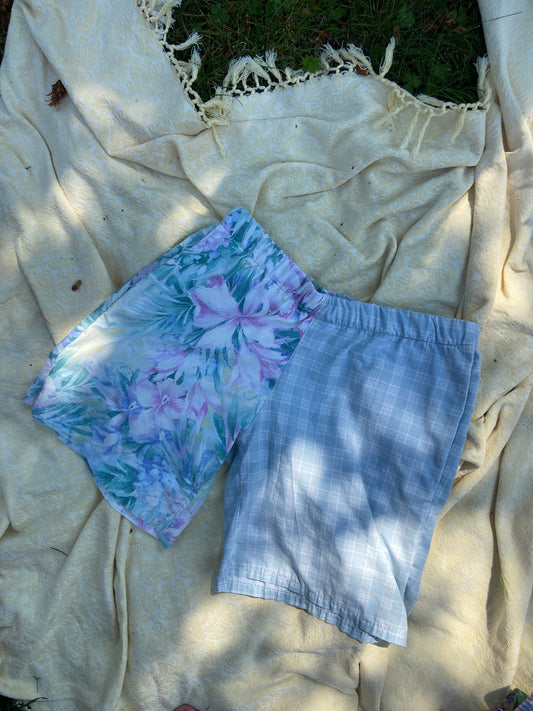 “Poppy Pastels” Patchwork Shorts - Medium