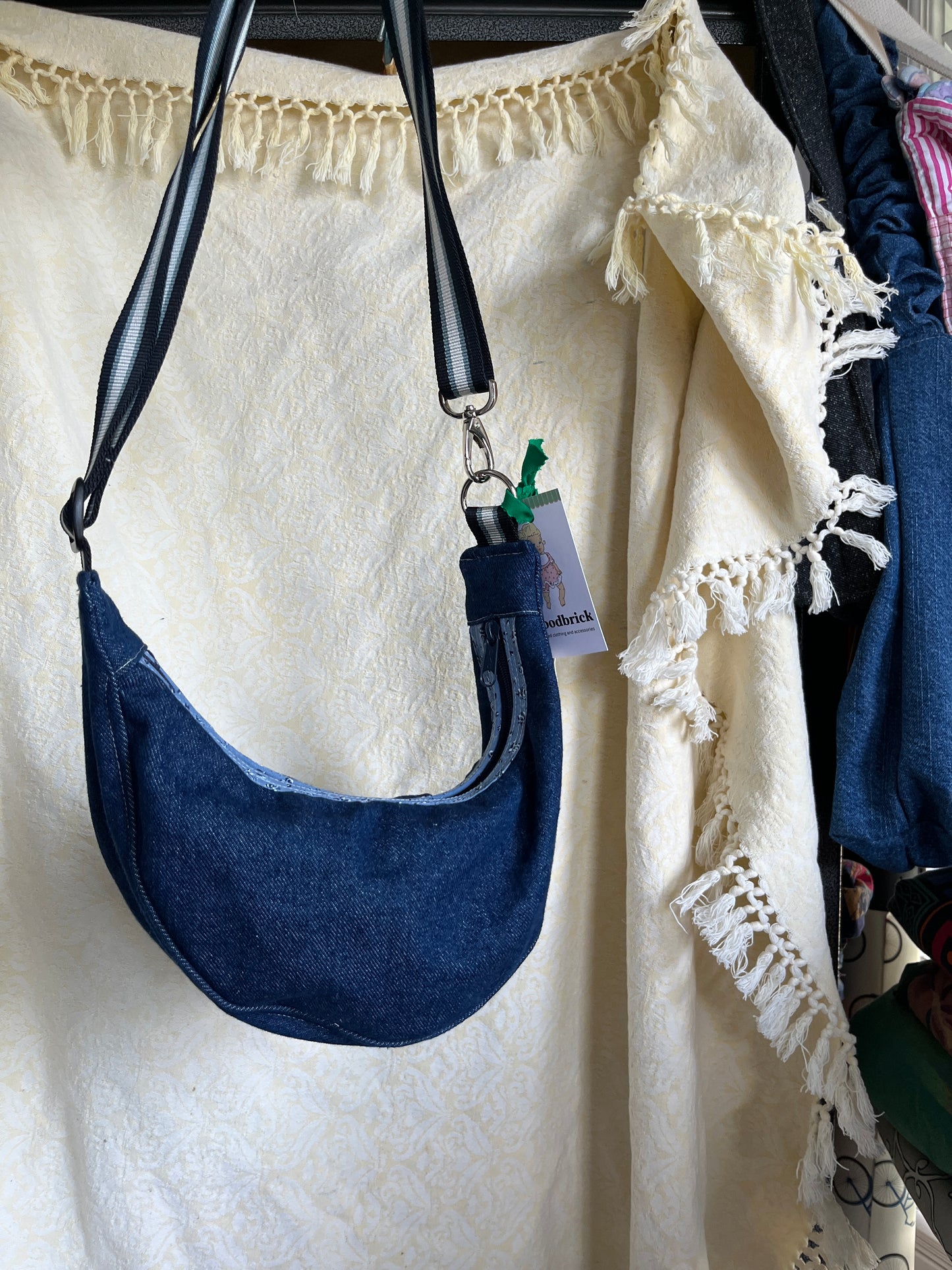 “Trusty blues” miniCrescent Bag