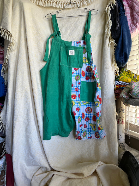“Grassy picnic” Dungaree Shorts - Large