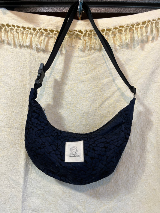 “Velvet crackle” Sidekick Crescent Bag