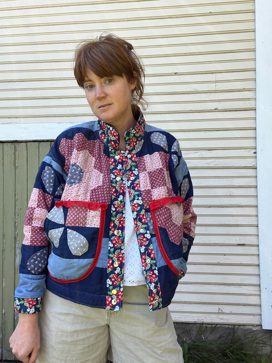 “Maraschino cherry” Quilt Coat - M