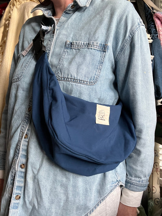“Splashy navy” Classic Crescent Bag