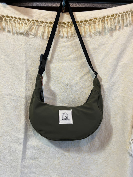 “Olive green Softshell” Sidekick Crescent Bag