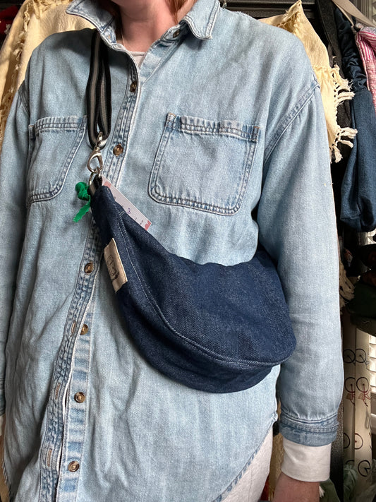 “Trusty blues” miniCrescent Bag