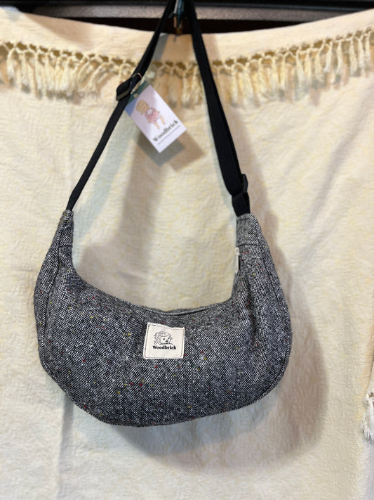 “Bespeckled Tweed” Classic Crescent Bag