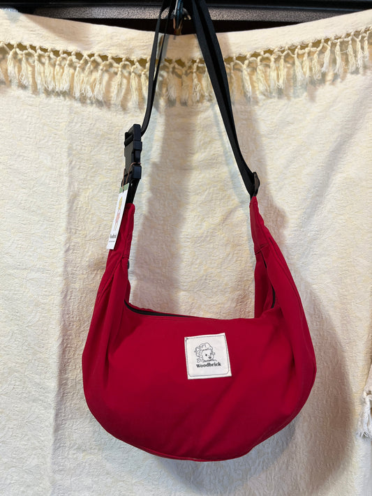 “Cherry Red Water Resistant” Classic Crescent Bag