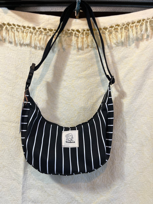 “Black Stripe” Sidekick Crescent Bag