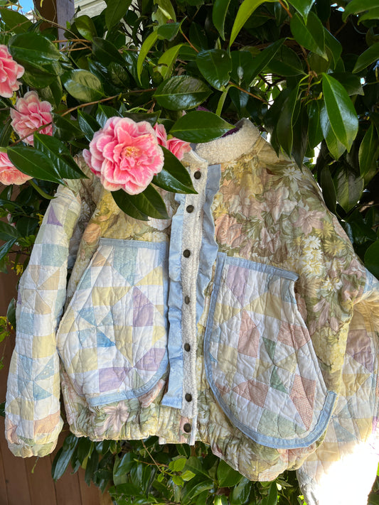 “Soft Spring” Quilt Coat - L