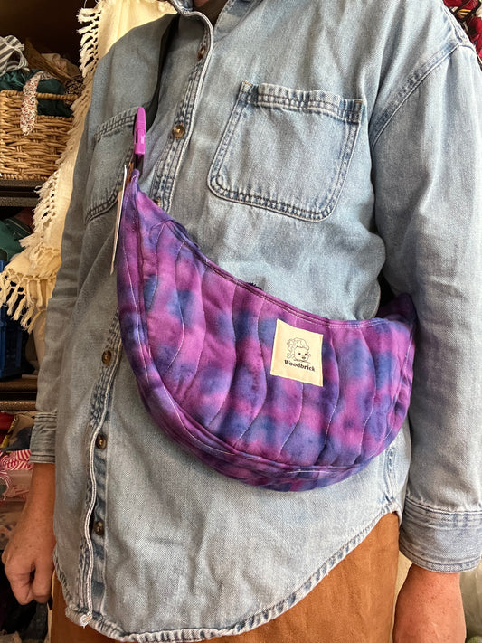 "Purple Swirl" miniCrescent Bag
