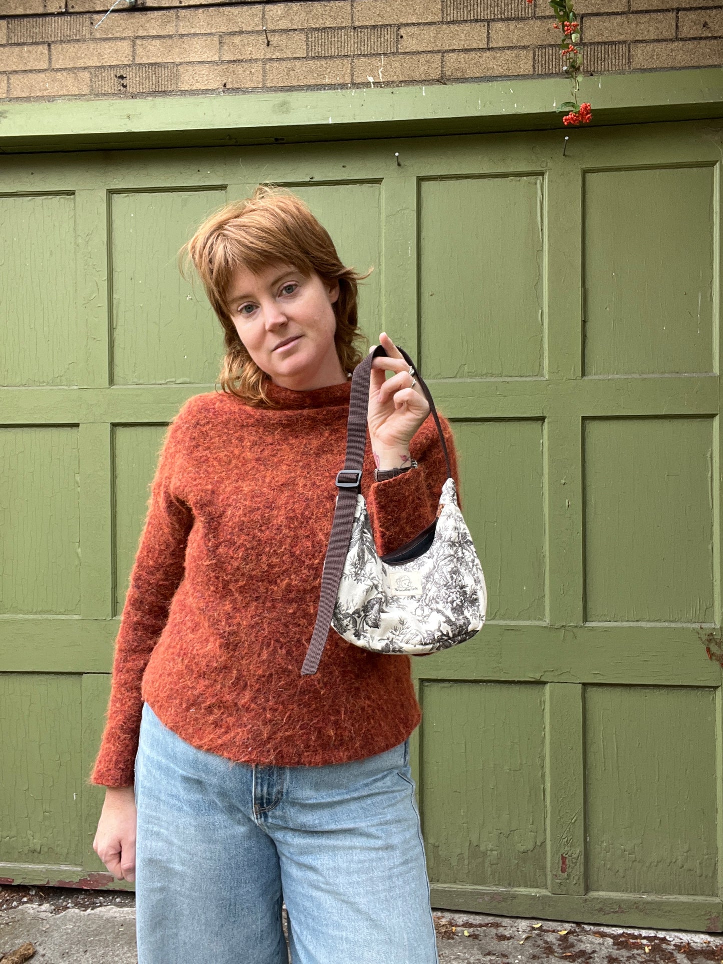 “Chocolate toile” Lil’ Shoulder Bag