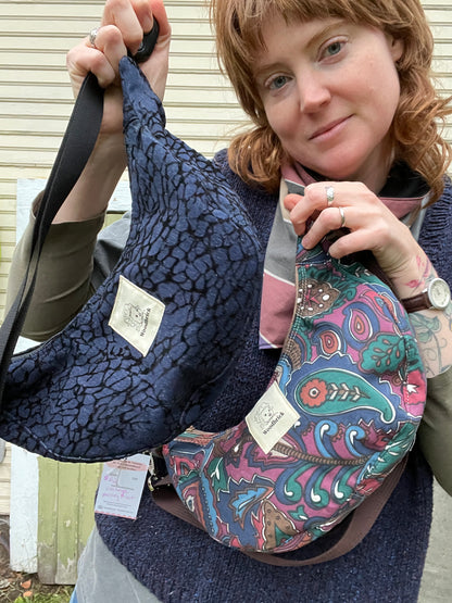 “Velvet crackle” Sidekick Crescent Bag