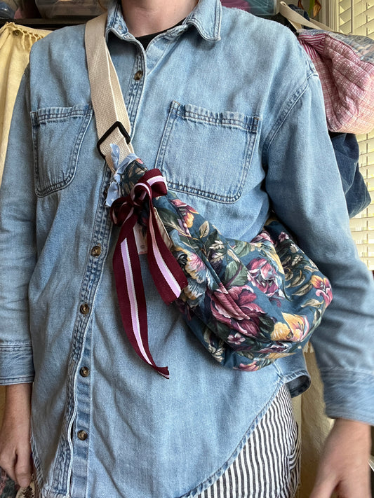 “Raspberry ripple” Classic Crescent Bag