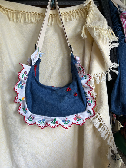 “Ruffled bug” Classic Crescent Bag
