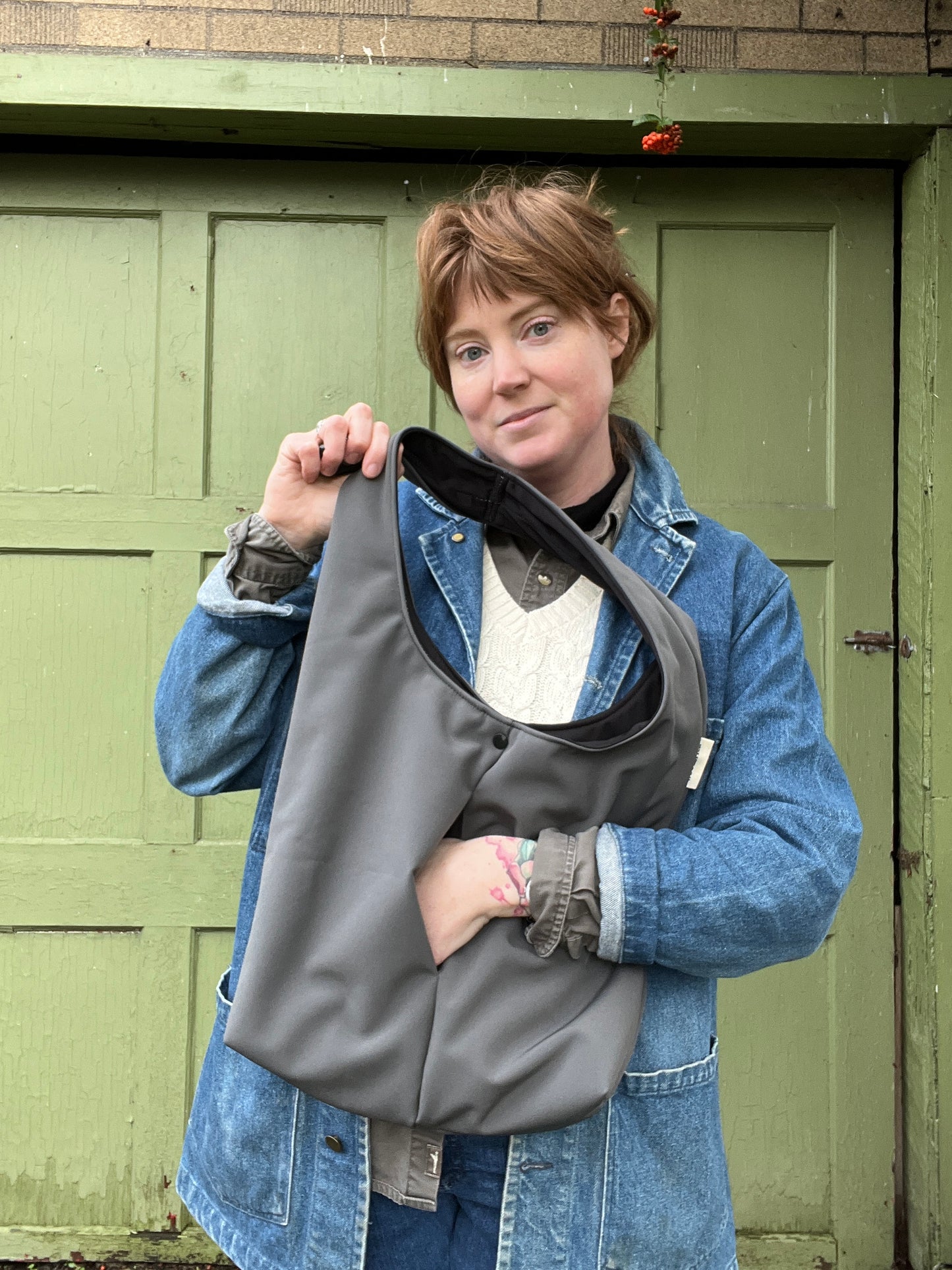 “Storm Clouds” Slouchy Pocket Tote