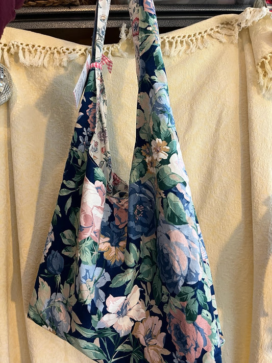 "Blue Rose Briar" Slouchy Tote