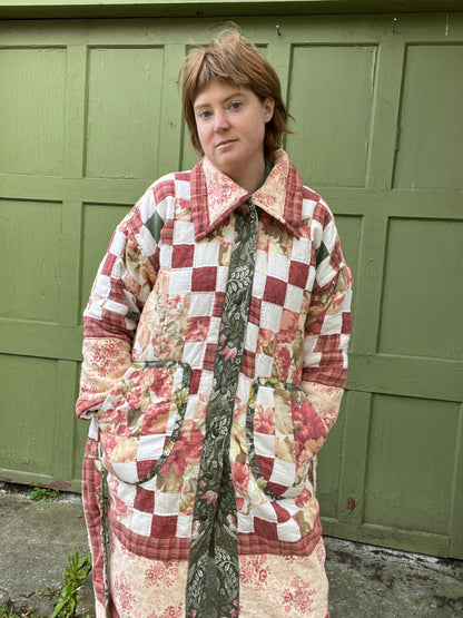 "New Growth" Upcycled Quilt Coat - XL