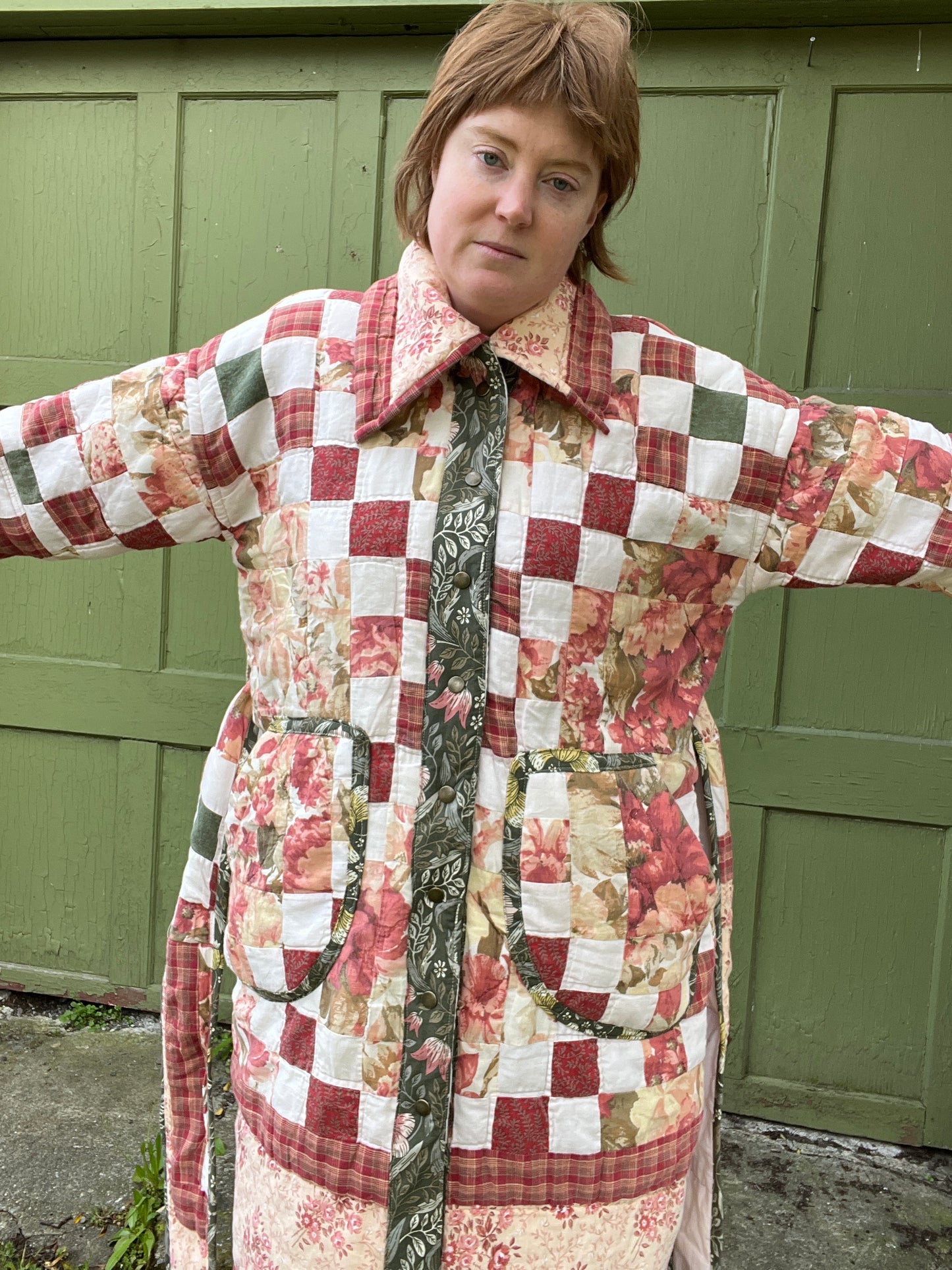 "New Growth" Upcycled Quilt Coat - XL