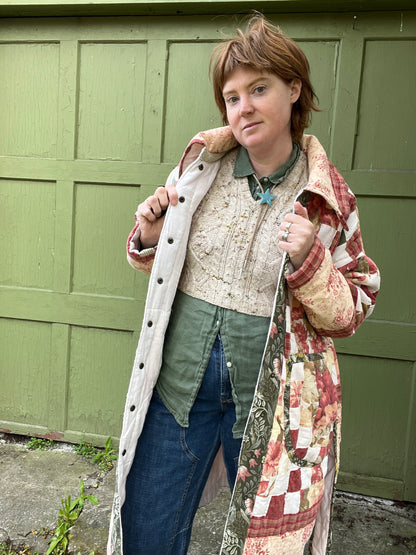 "New Growth" Upcycled Quilt Coat - XL