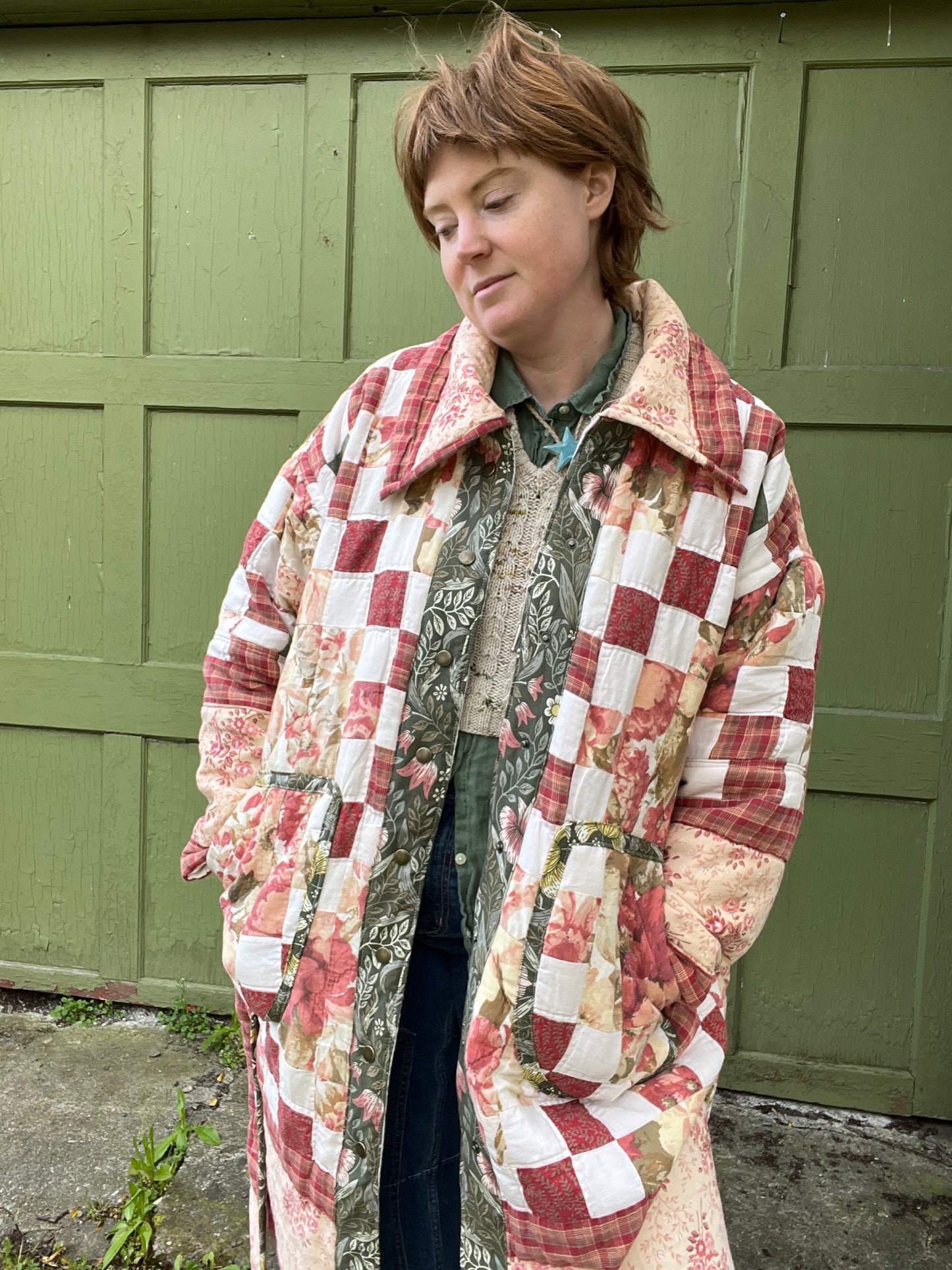 "New Growth" Upcycled Quilt Coat - XL