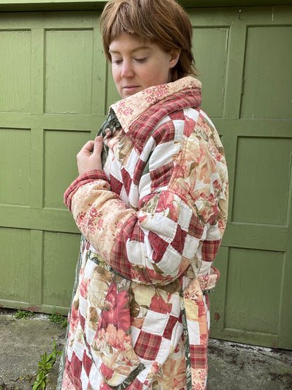 "New Growth" Upcycled Quilt Coat - XL
