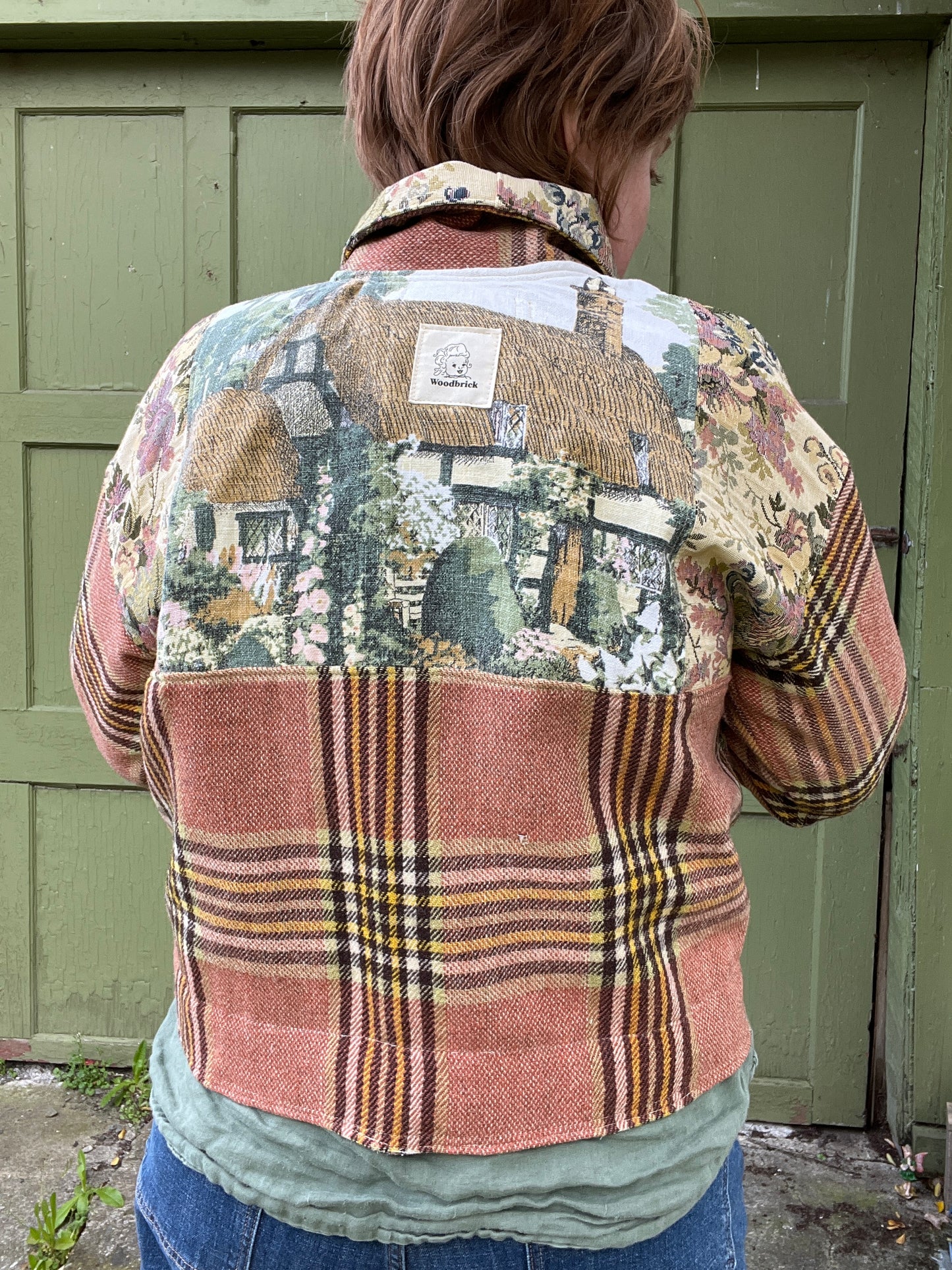 "Cottage Garden" Upcycled Wool Chore Coat - M