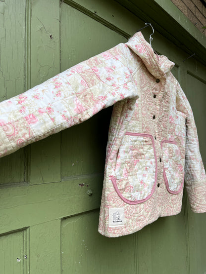 "Late Blossom" Upcycled Quilt Coat - S