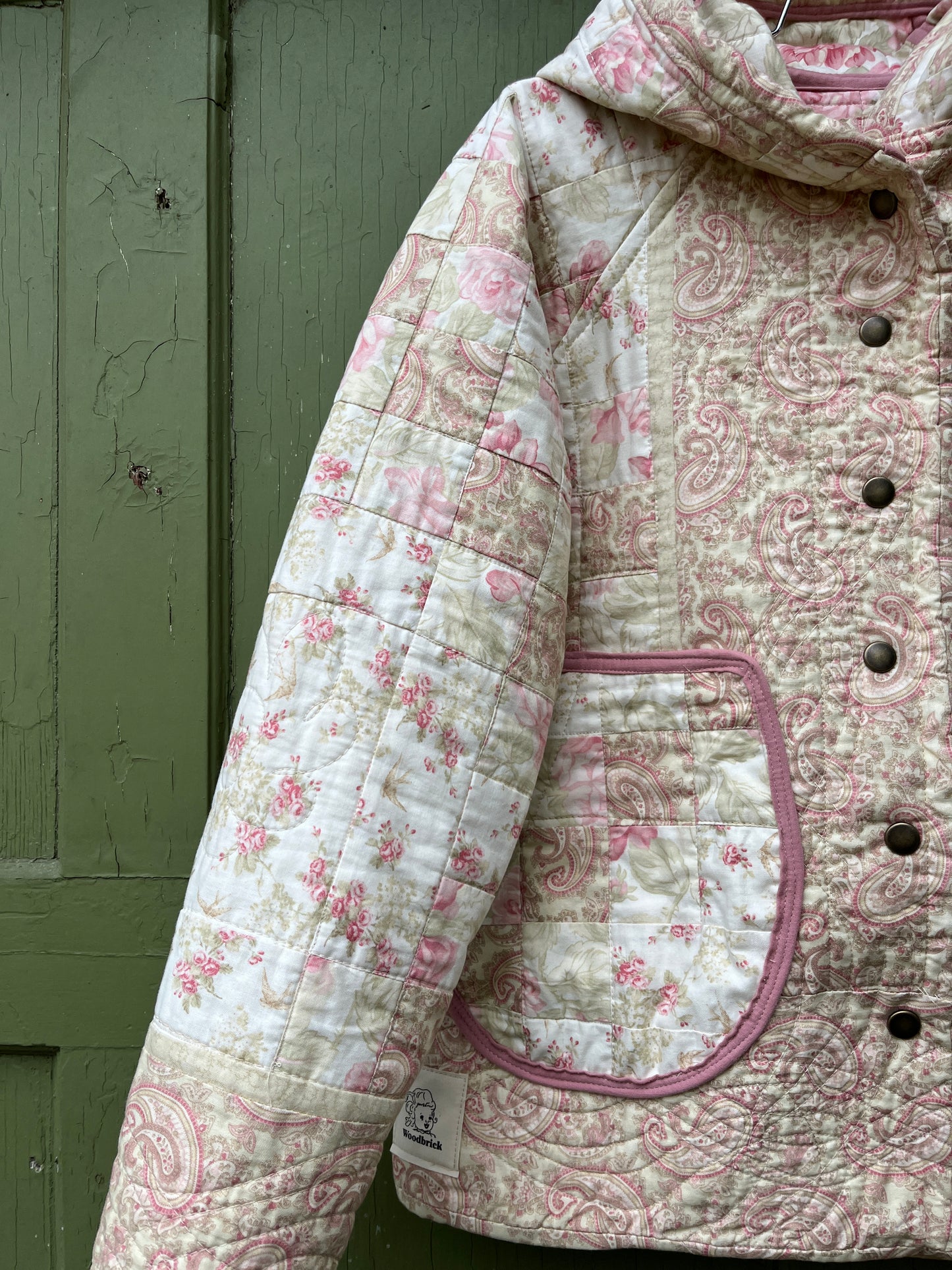 "Late Blossom" Upcycled Quilt Coat - S