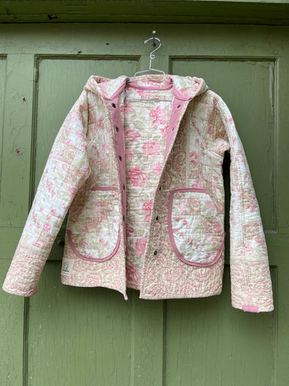 "Late Blossom" Upcycled Quilt Coat - S