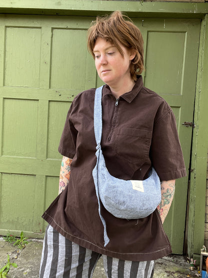 "Crushed Path" Upcycled Sidekick Crescent Bag