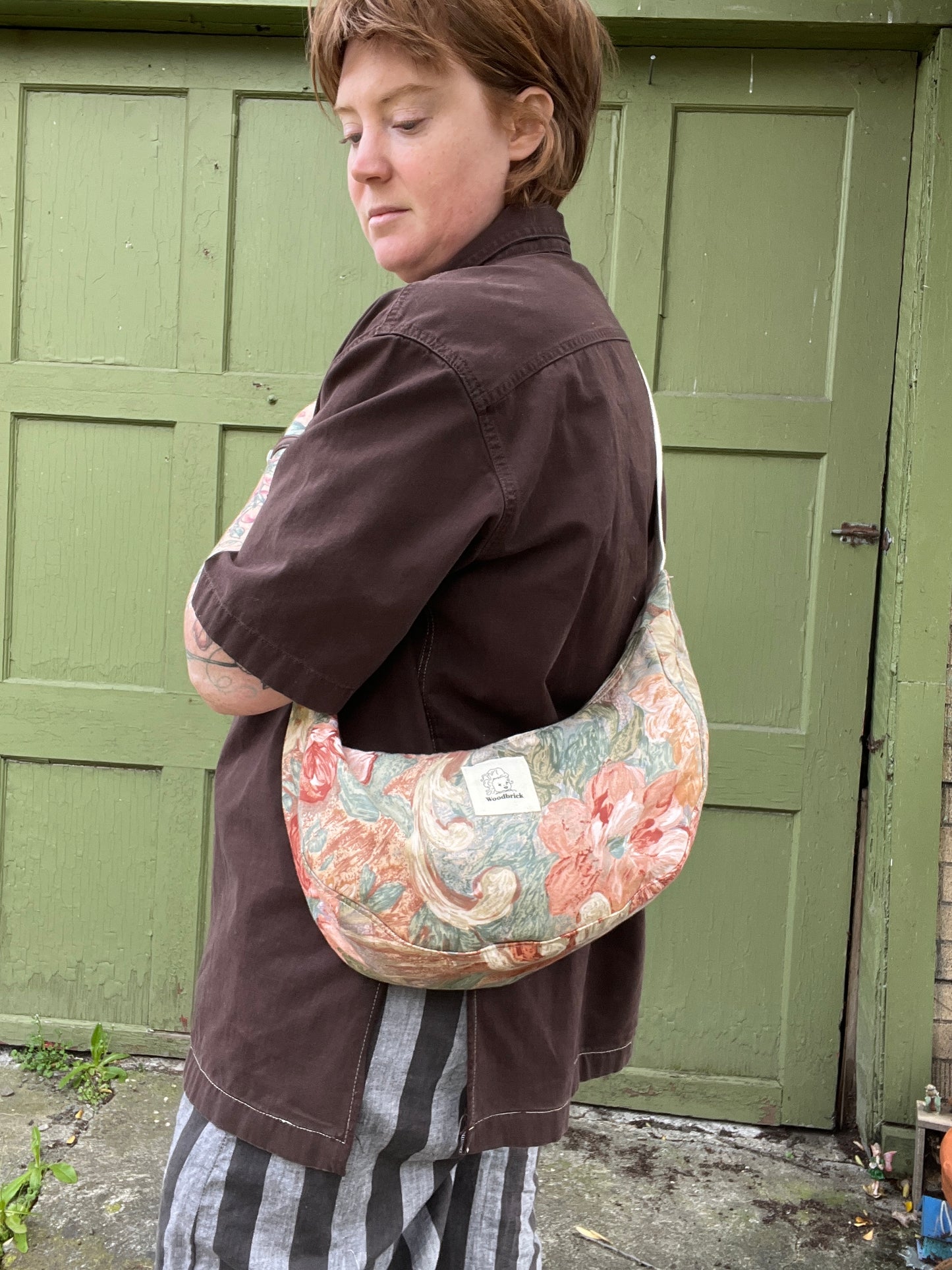 "Terra Cotta" Upcycled Classic Crescent Bag