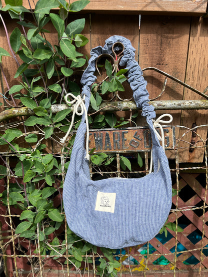 "Crushed Path" Upcycled Ruched Strap Classic Crescent Bag