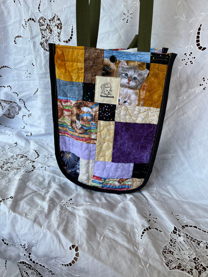 “Eye Spy” Lulu-style upcycled quilt shopping bag