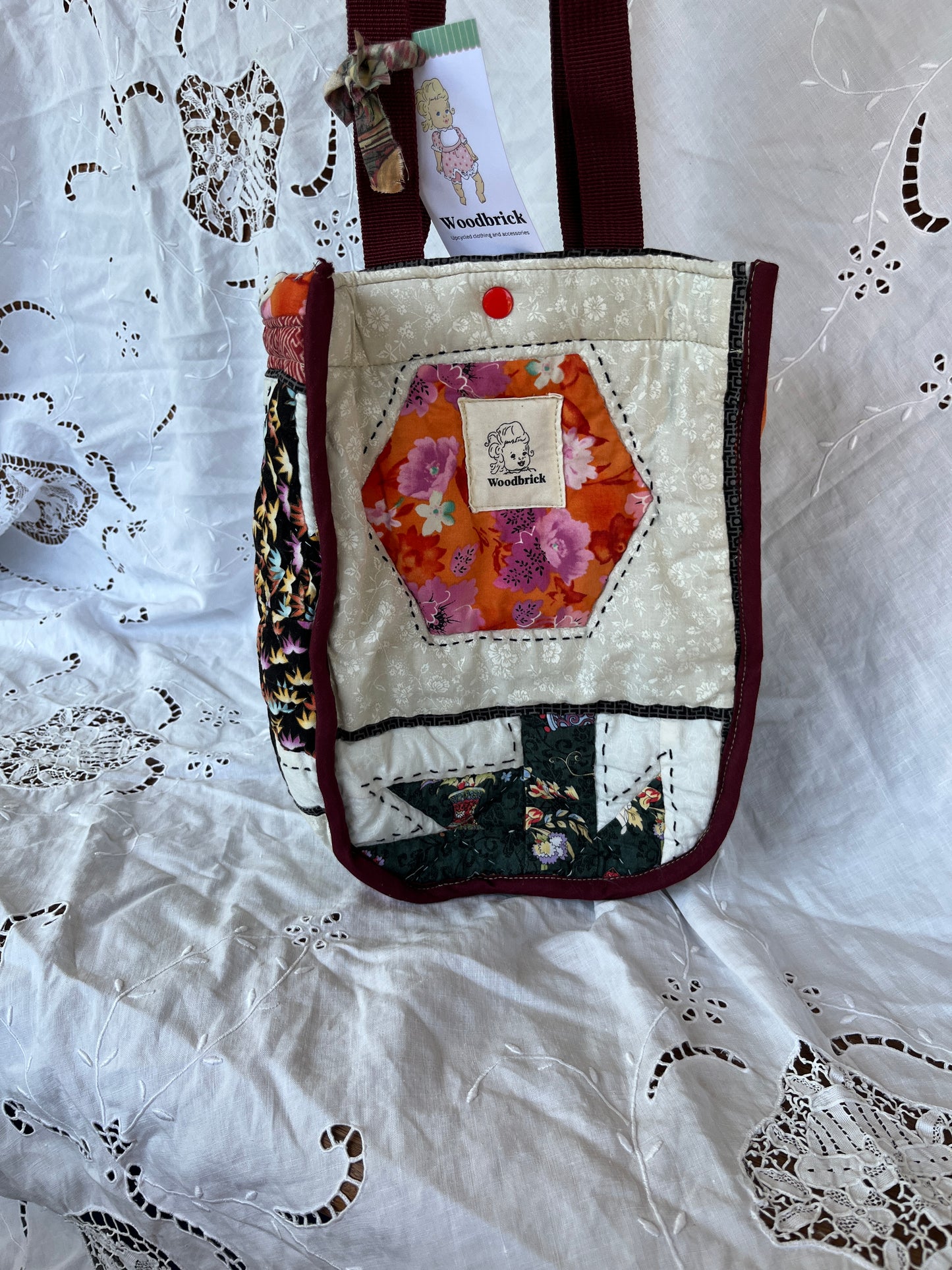"Daphne's Quilt"  Lulu-style upcycled quilt shopping bag